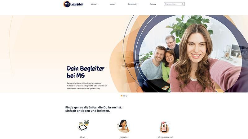 Dein Begleiter bei MS: Screenshot der Webseite www.ms-begleiter.de 